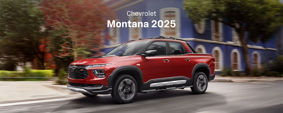 Camioneta Chevrolet versión Montana RS 2025, una poderosa pickup compacta y versátil con tecnología de una SUV moderna.